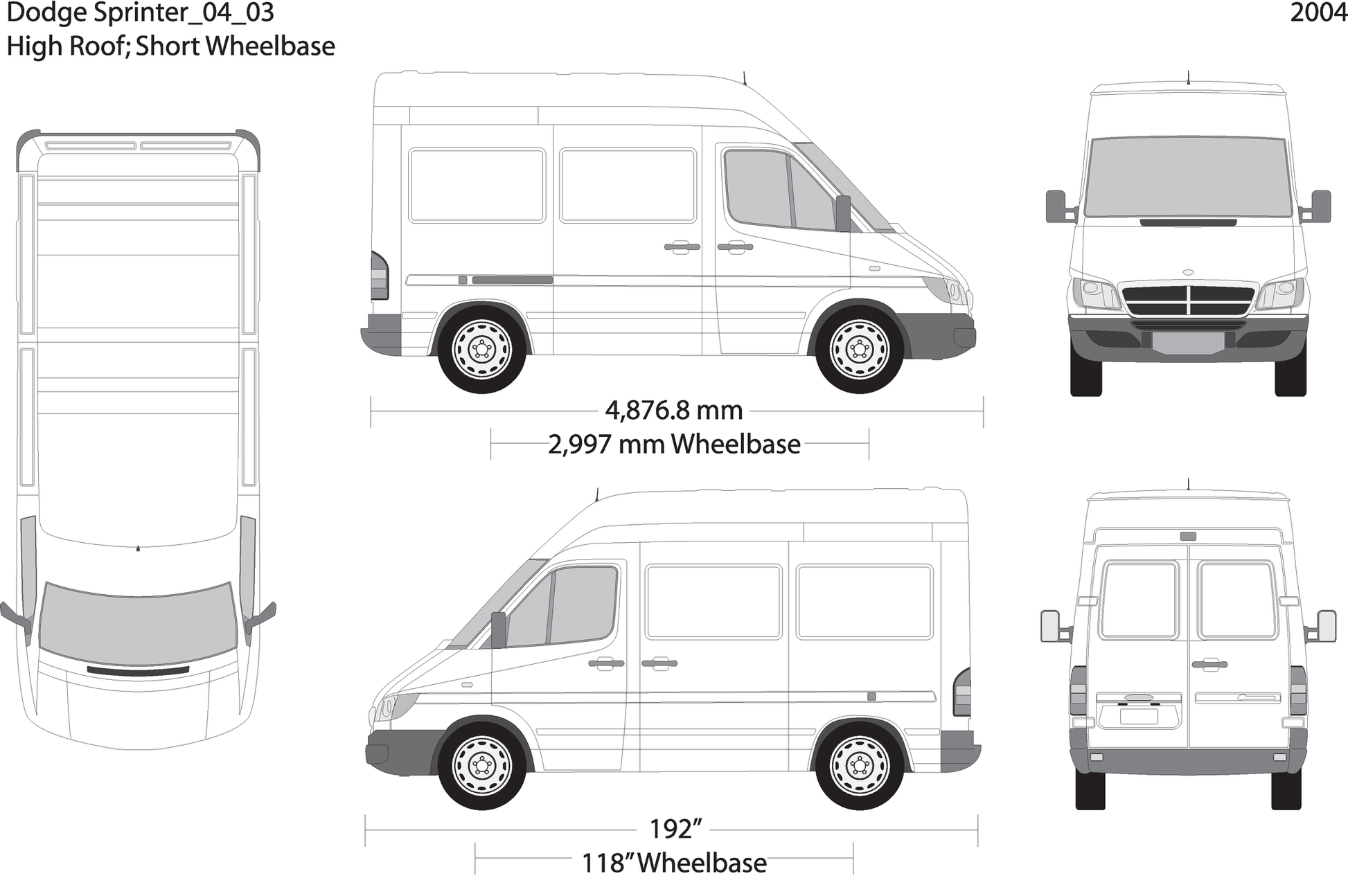 2004 Dodge Sprinter V03 Vehicle Wrap Template