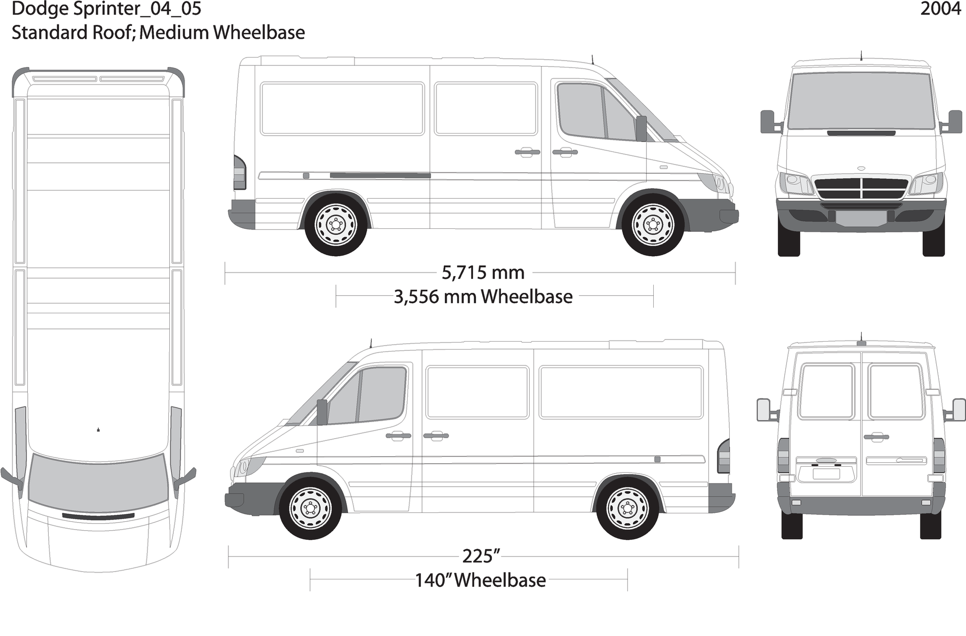 2004 Dodge Sprinter V05 Vehicle Wrap Template
