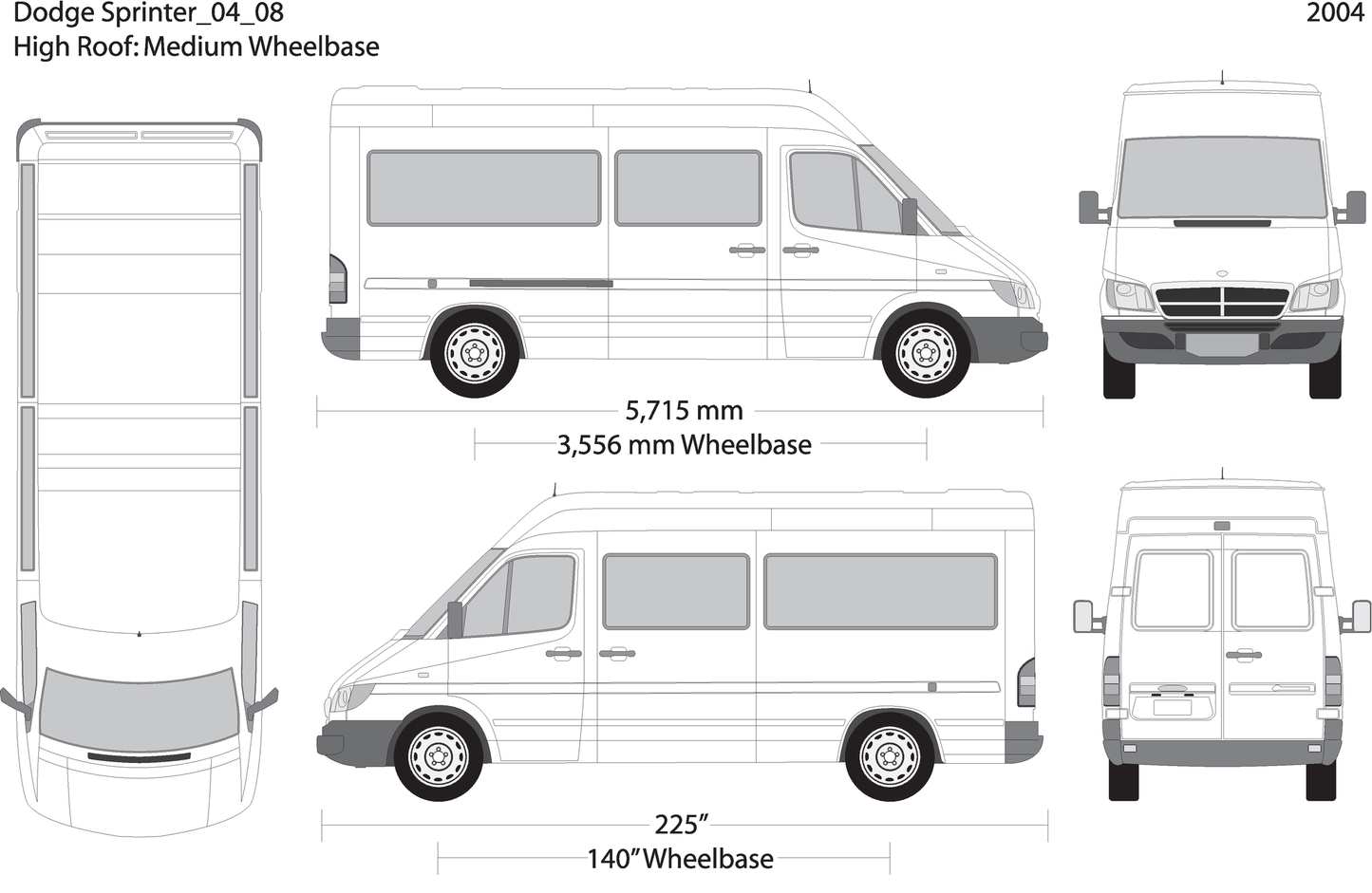 2004 Dodge Sprinter V08 Vehicle Wrap Template