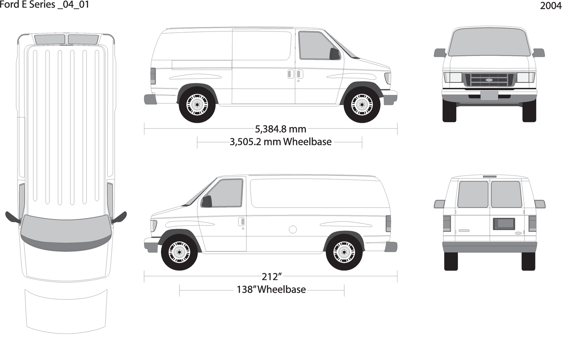 2004 Ford E Series V01 Vehicle Wrap Template