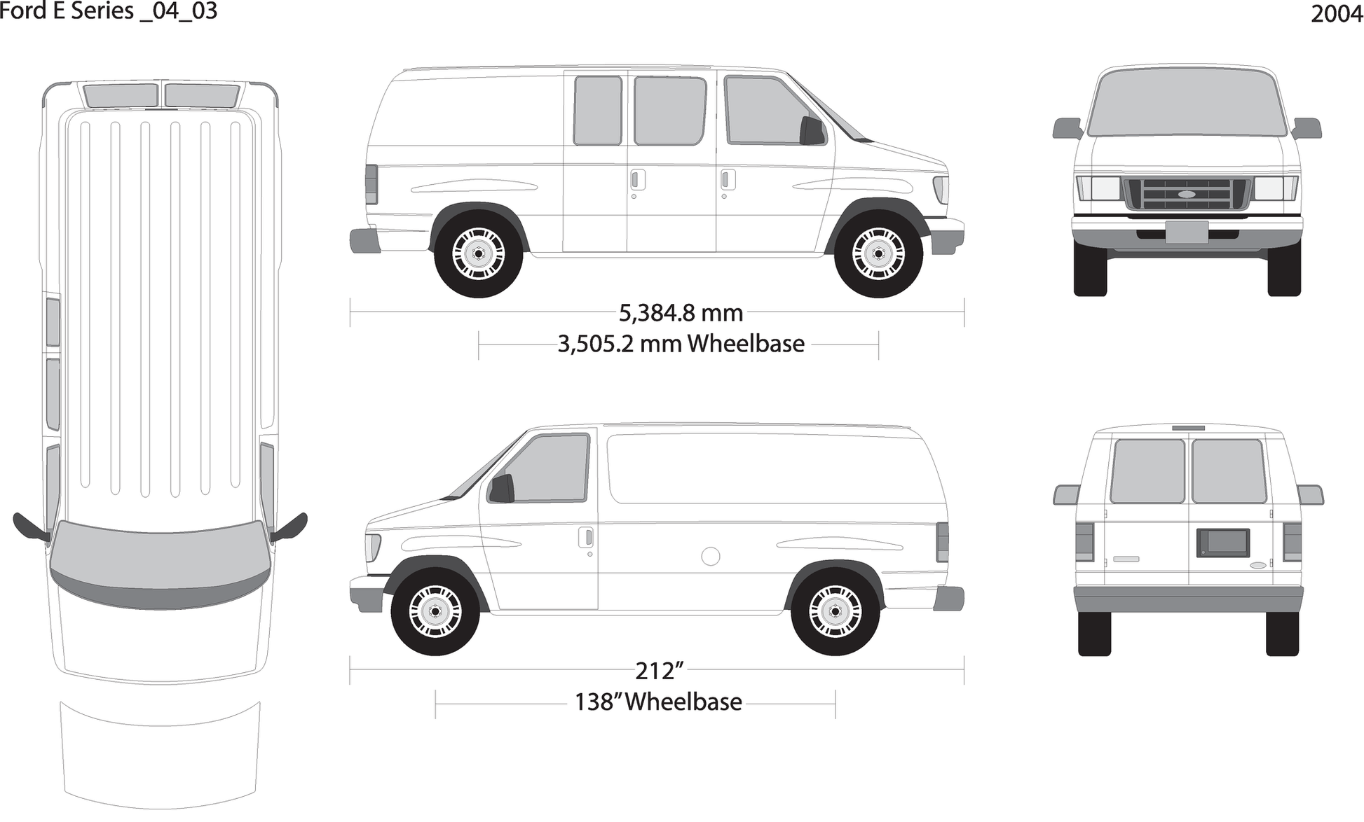 2004 Ford E Series V03 Vehicle Wrap Template