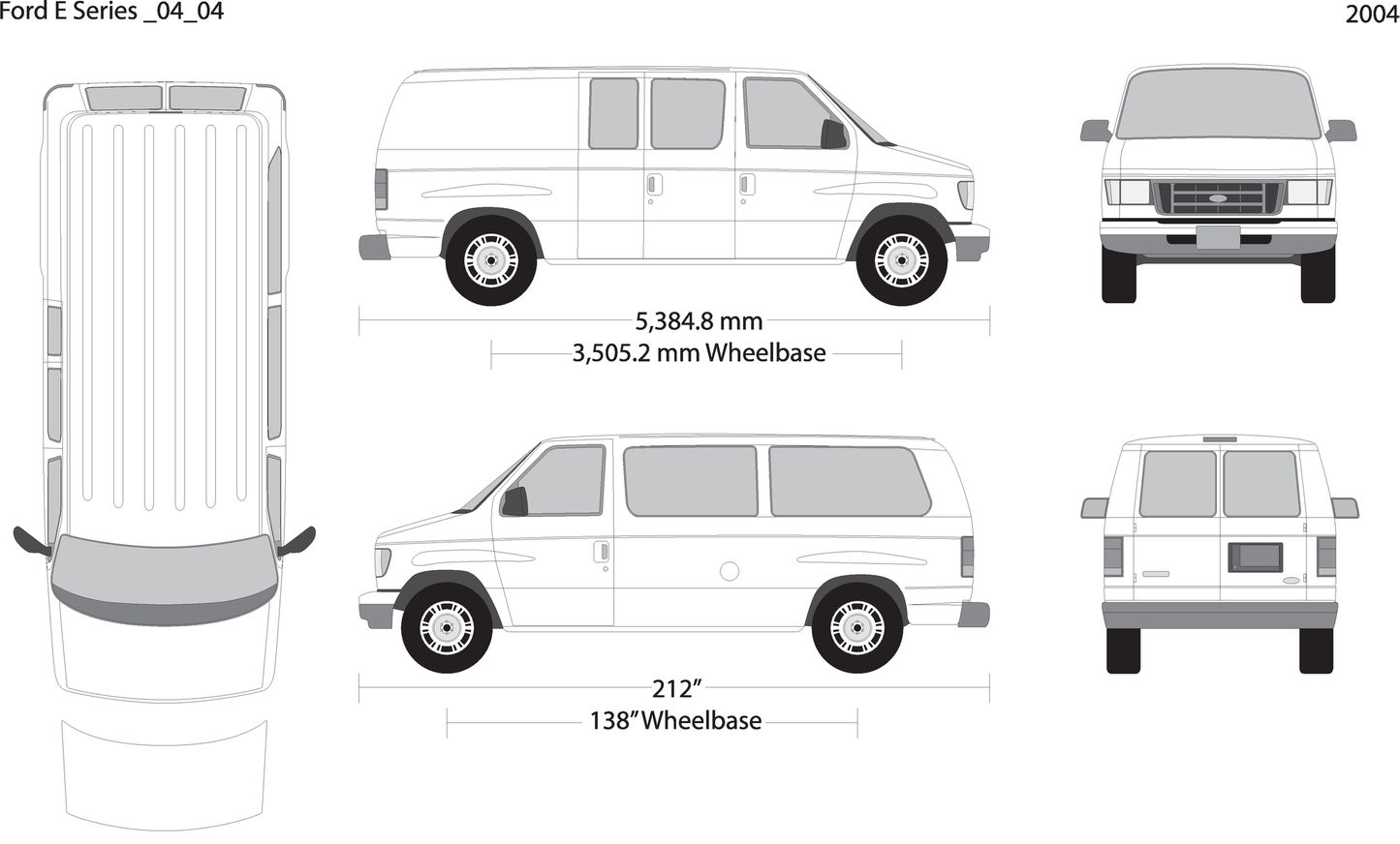 2004 Ford E Series V04 Vehicle Wrap Template