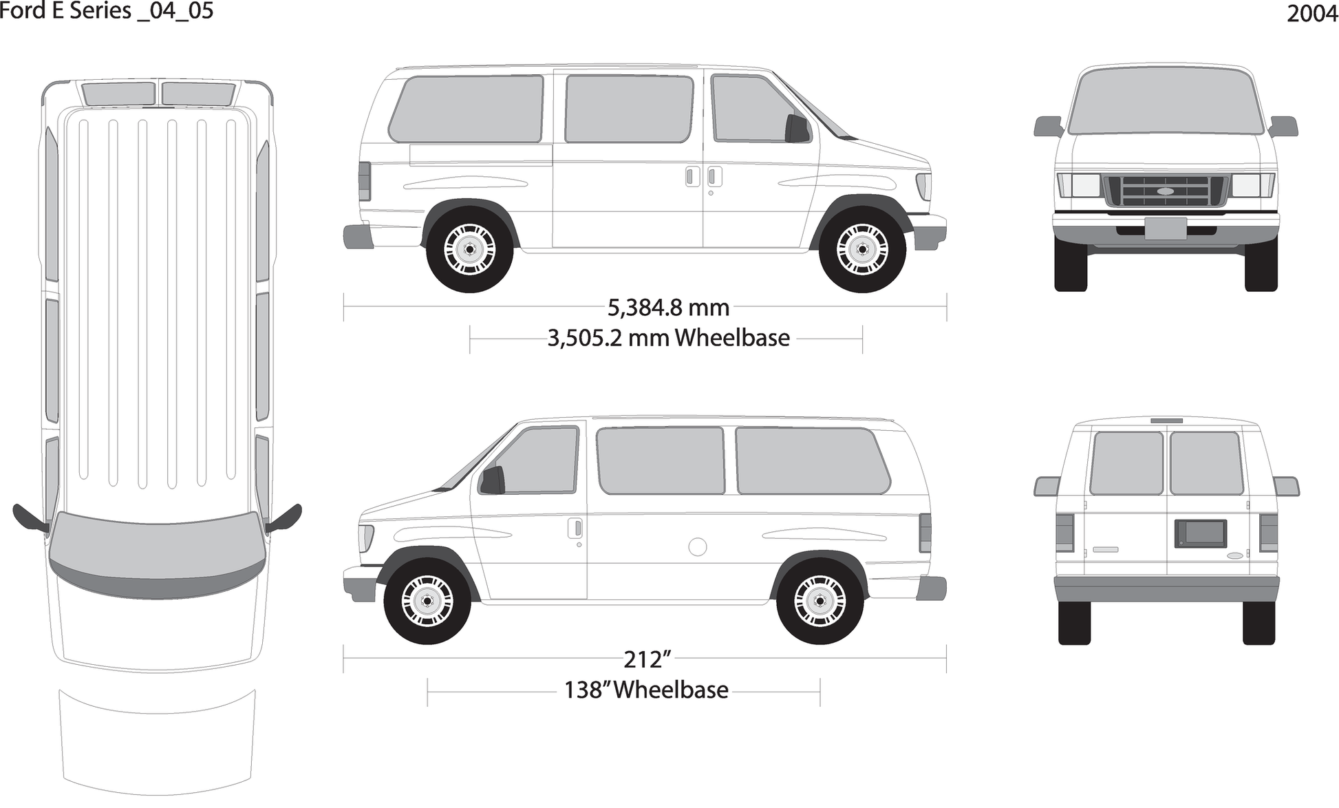 2004 Ford E Series V05 Vehicle Wrap Template