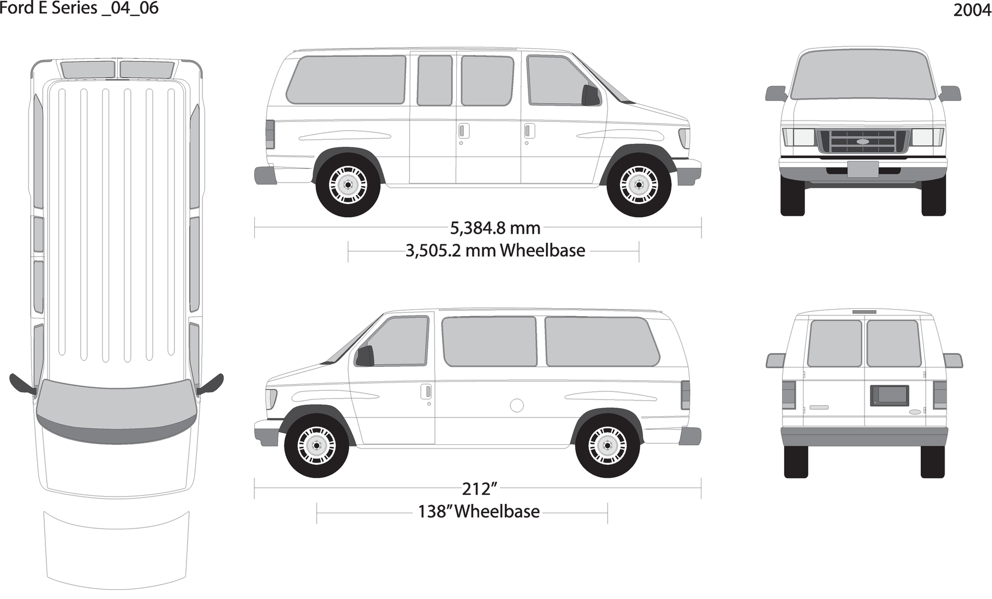 2004 Ford E Series V06 Vehicle Wrap Template