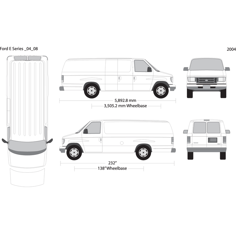 2004 Ford E Series V08 Vehicle Wrap Template