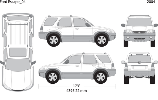 2004 Ford Escape V04 Vehicle Wrap Template