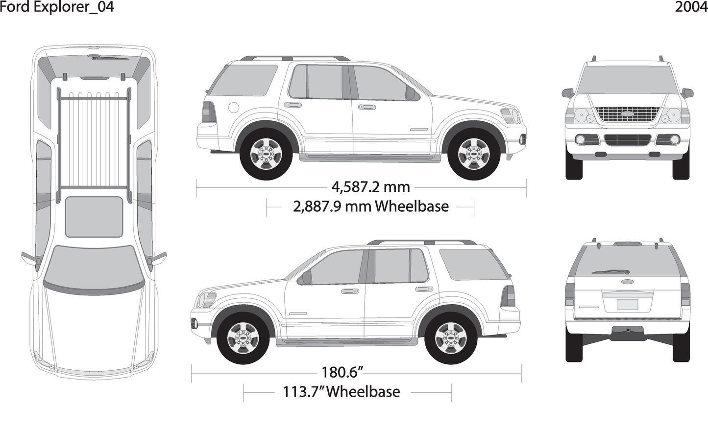 2004 Ford Explorer V04 Vehicle Wrap Template