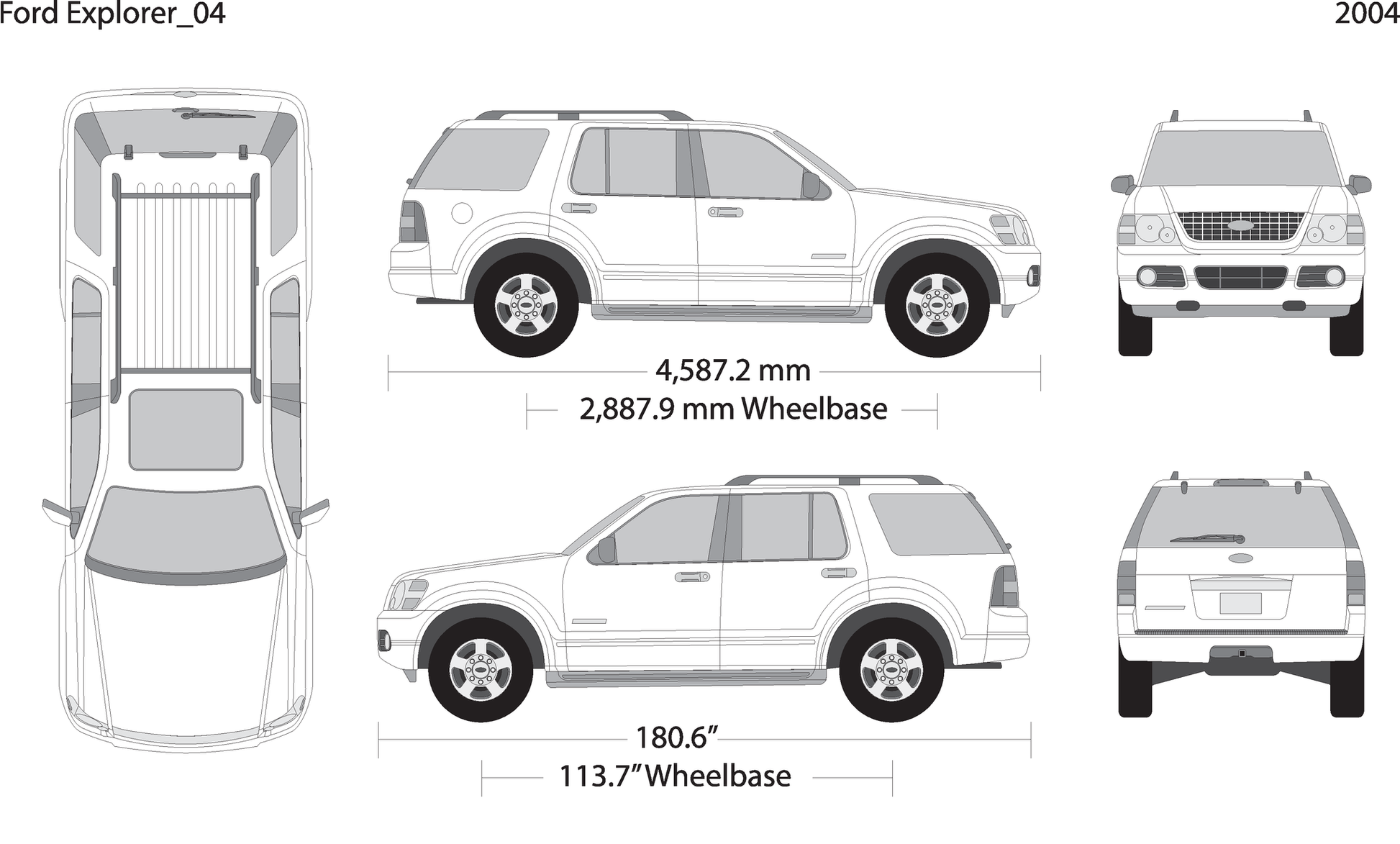 2004 Ford Explorer V04 Vehicle Wrap Template