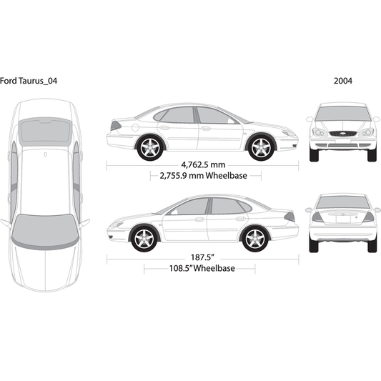 2004 Ford Taurus V04 Vehicle Wrap Template