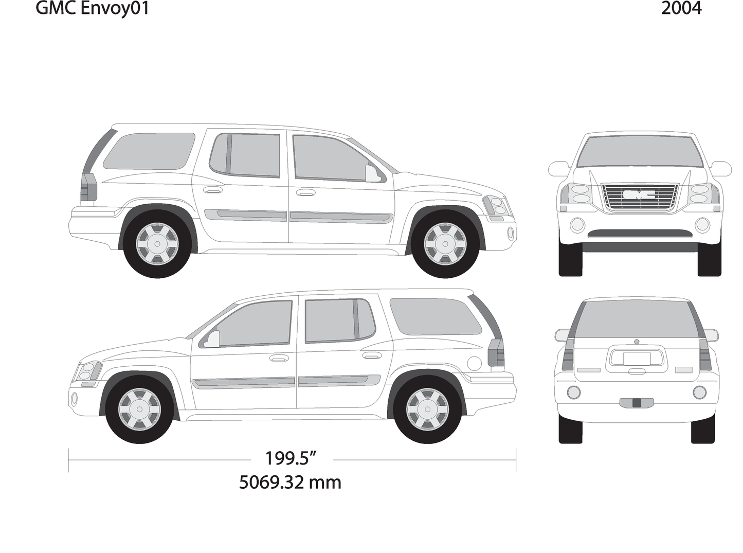 2004 Gmc Envoy V01 Vehicle Wrap Template
