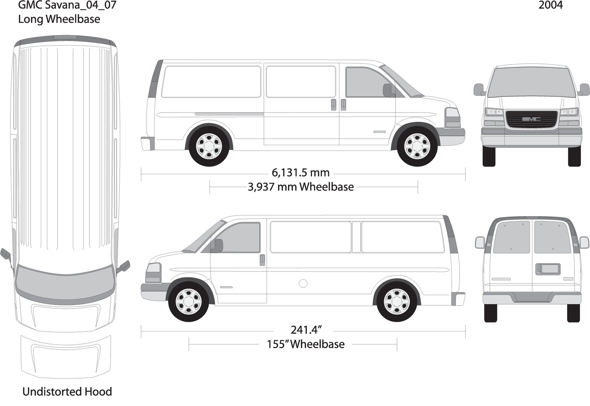 2004 Gmc Savana V07 Vehicle Wrap Template