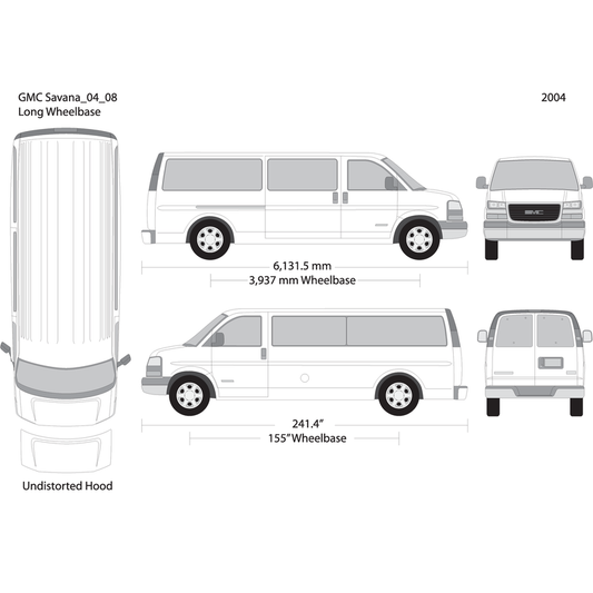 2004 Gmc Savana V08 Vehicle Wrap Template