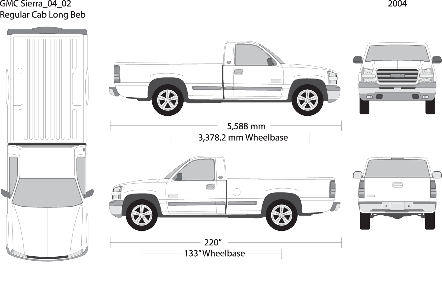 2004 Gmc Sierra 1500 V02 Vehicle Wrap Template