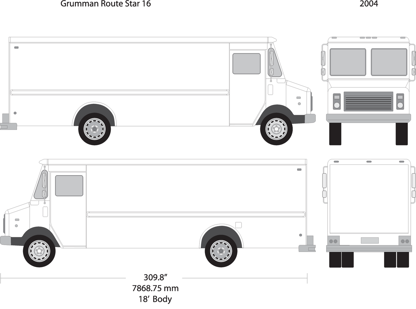 2004 Grumman V16 Vehicle Wrap Template