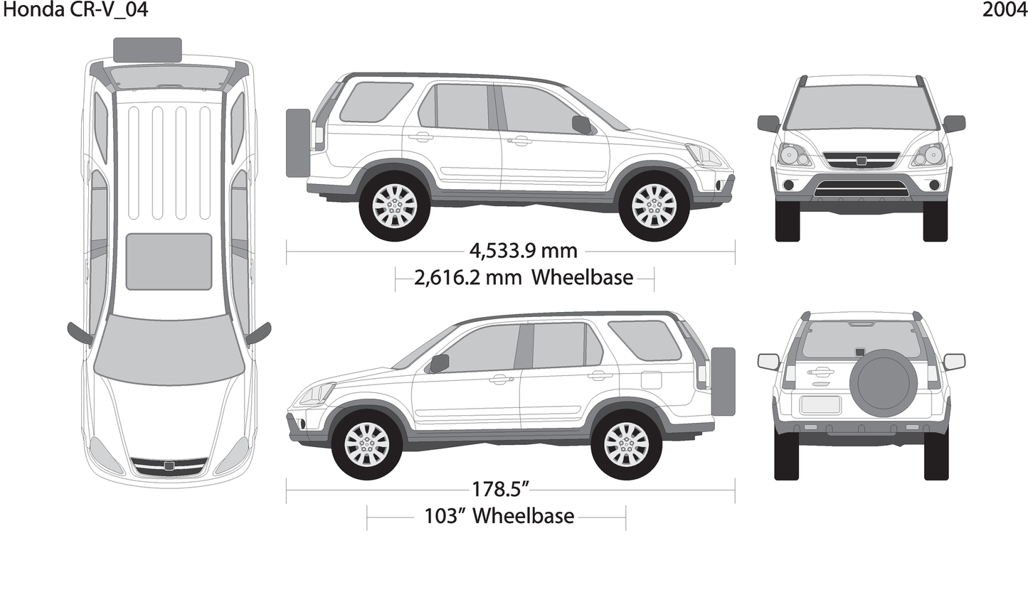 2004 Honda Cr V V04 Vehicle Wrap Template