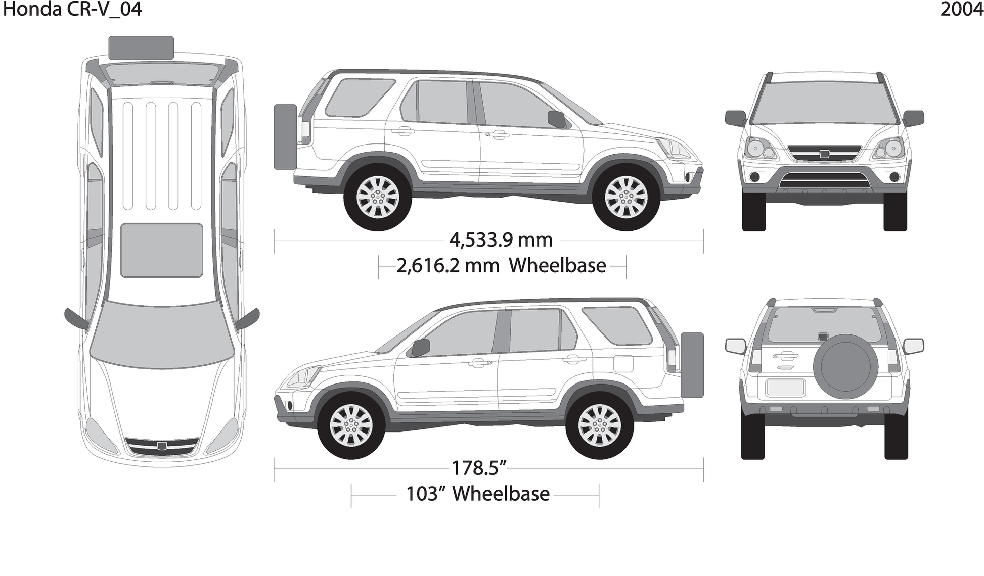 2004 Honda Cr V V04 Vehicle Wrap Template
