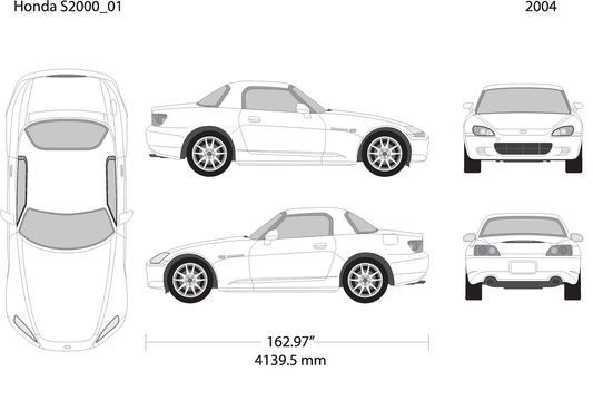 2004 Honda S2000 V01 Vehicle Wrap Template