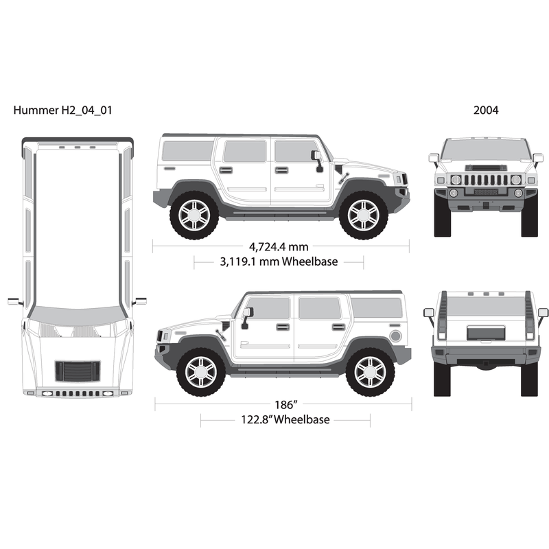 2004 Hummer H2 V01 Vehicle Wrap Template