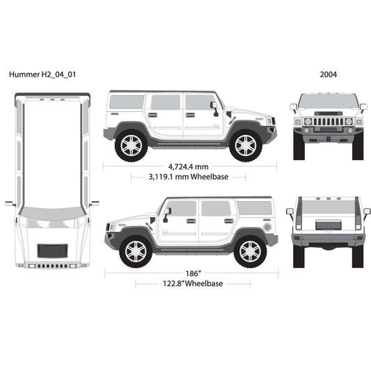 2004 Hummer H2 V01 Vehicle Wrap Template