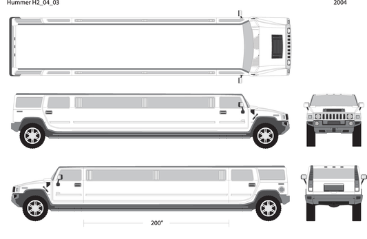 2004 Hummer Hummer Limos H2 Limo V03 Vehicle Wrap Template