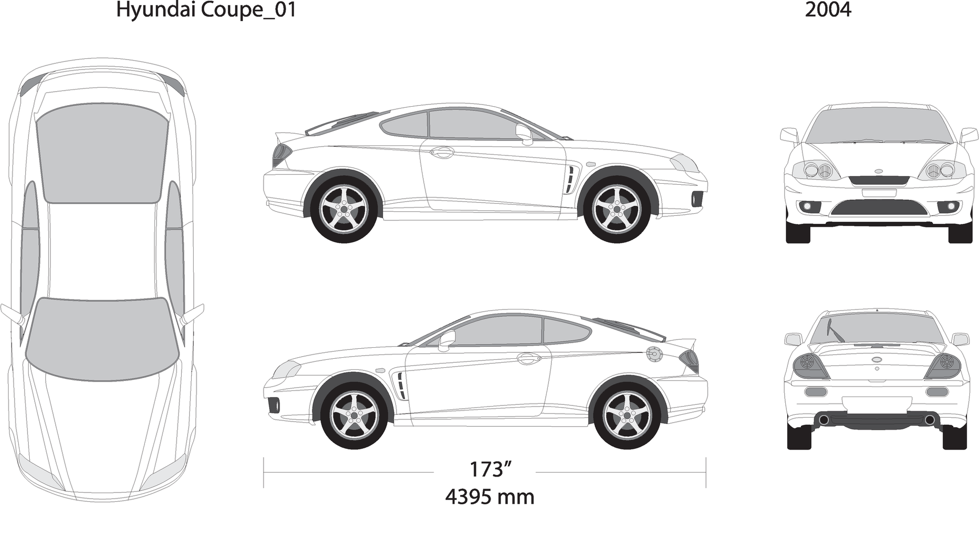 2004 Hyundai Coupe V01 Vehicle Wrap Template