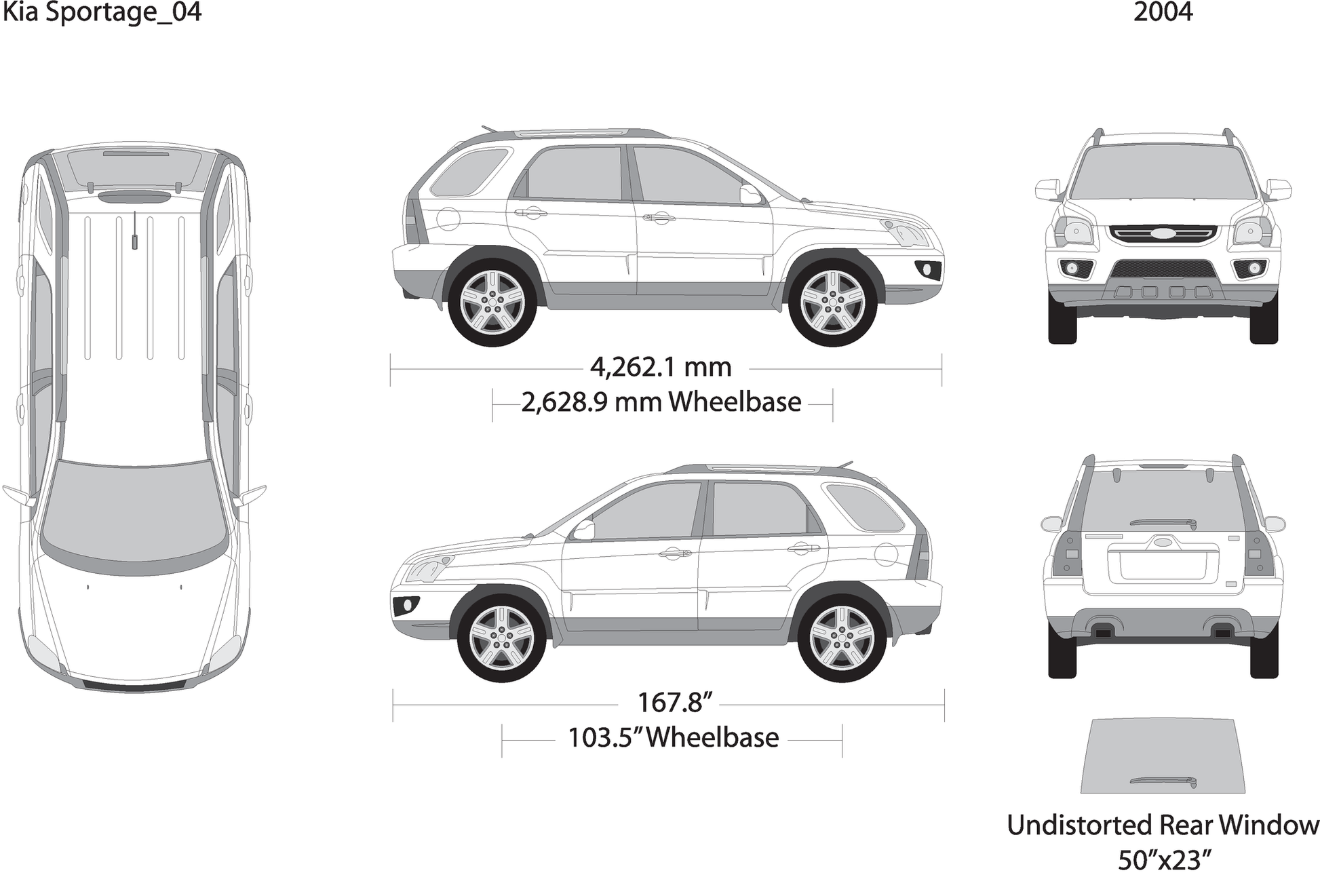 2004 Kia Sportage V04 Vehicle Wrap Template