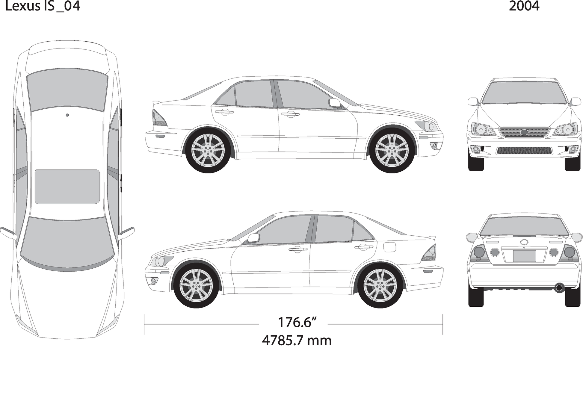 2004 Lexus Is V04 Vehicle Wrap Template