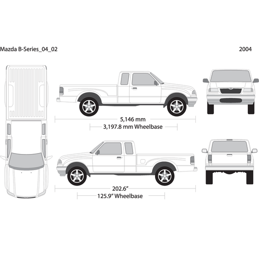 2004 Mazda B Series V02 Vehicle Wrap Template