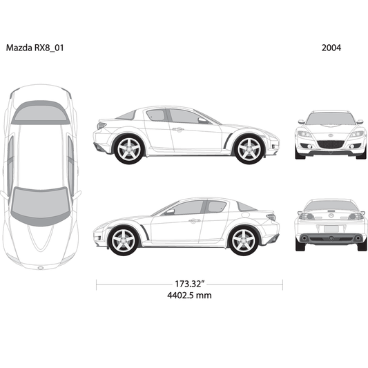 2004 Mazda Rx8 V01 Vehicle Wrap Template