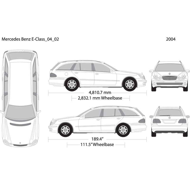 2004 Mercedes E Class V02 Vehicle Wrap Template
