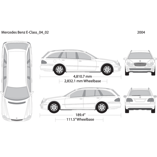 2004 Mercedes E Class V02 Vehicle Wrap Template