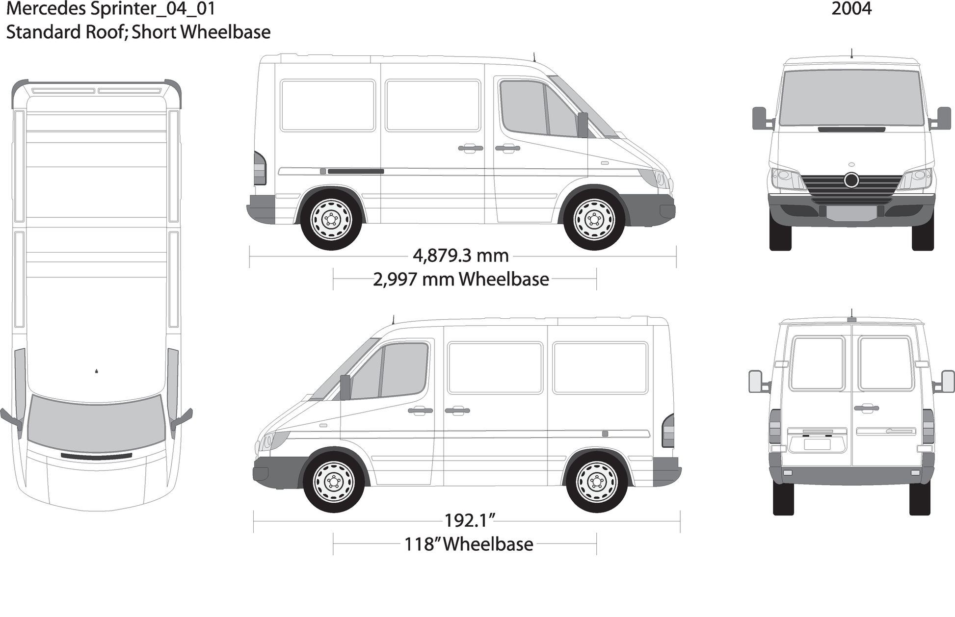 2004 Mercedes Sprinter V01 Vehicle Wrap Template