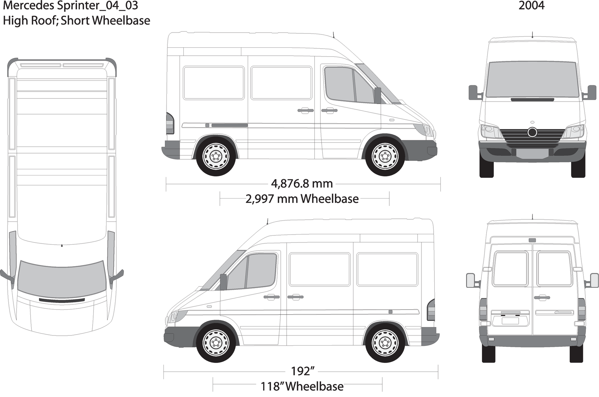 2004 Mercedes Sprinter V03 Vehicle Wrap Template