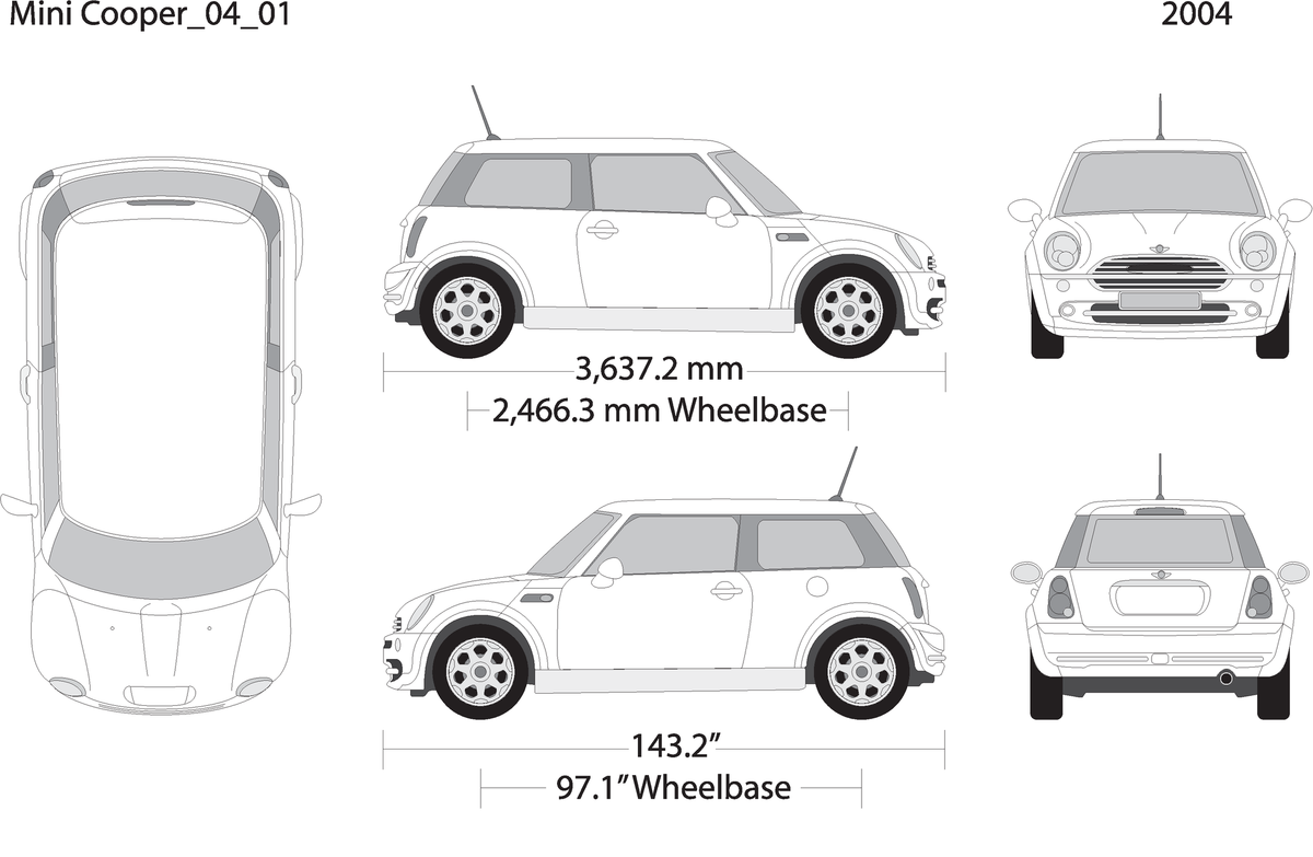 Mini Copper Template Free 2004 Mini Cooper Mini Hardtop Vector Wrap Template | ANJ Graphics