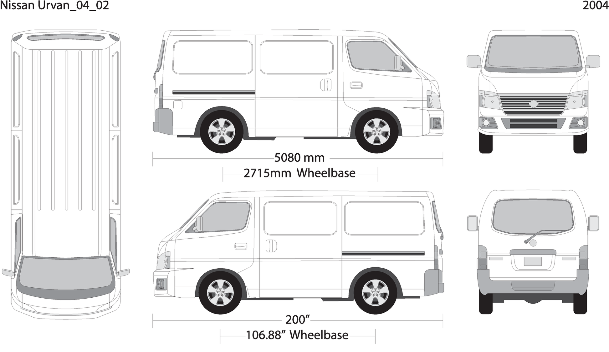 2004 Nissan Urvan V02 Vehicle Wrap Template