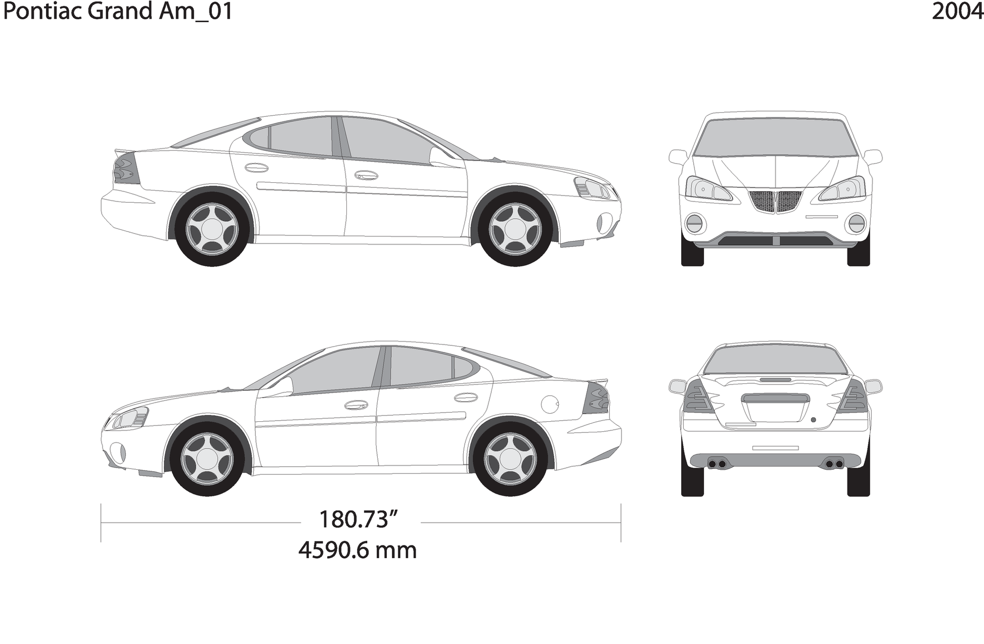 2004 Pontiac Grand Am V01 Vehicle Wrap Template