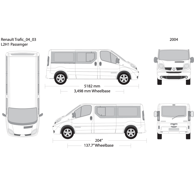2004 Renault Trafic V03 Vehicle Wrap Template