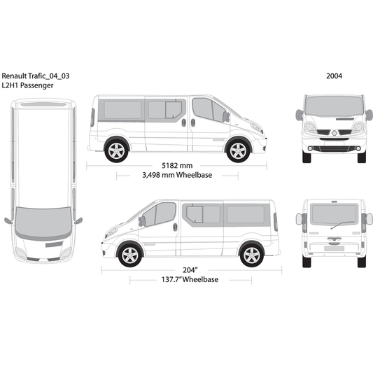2004 Renault Trafic V03 Vehicle Wrap Template
