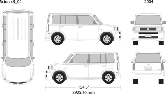 2004 Scion Xb V04 Vehicle Wrap Template