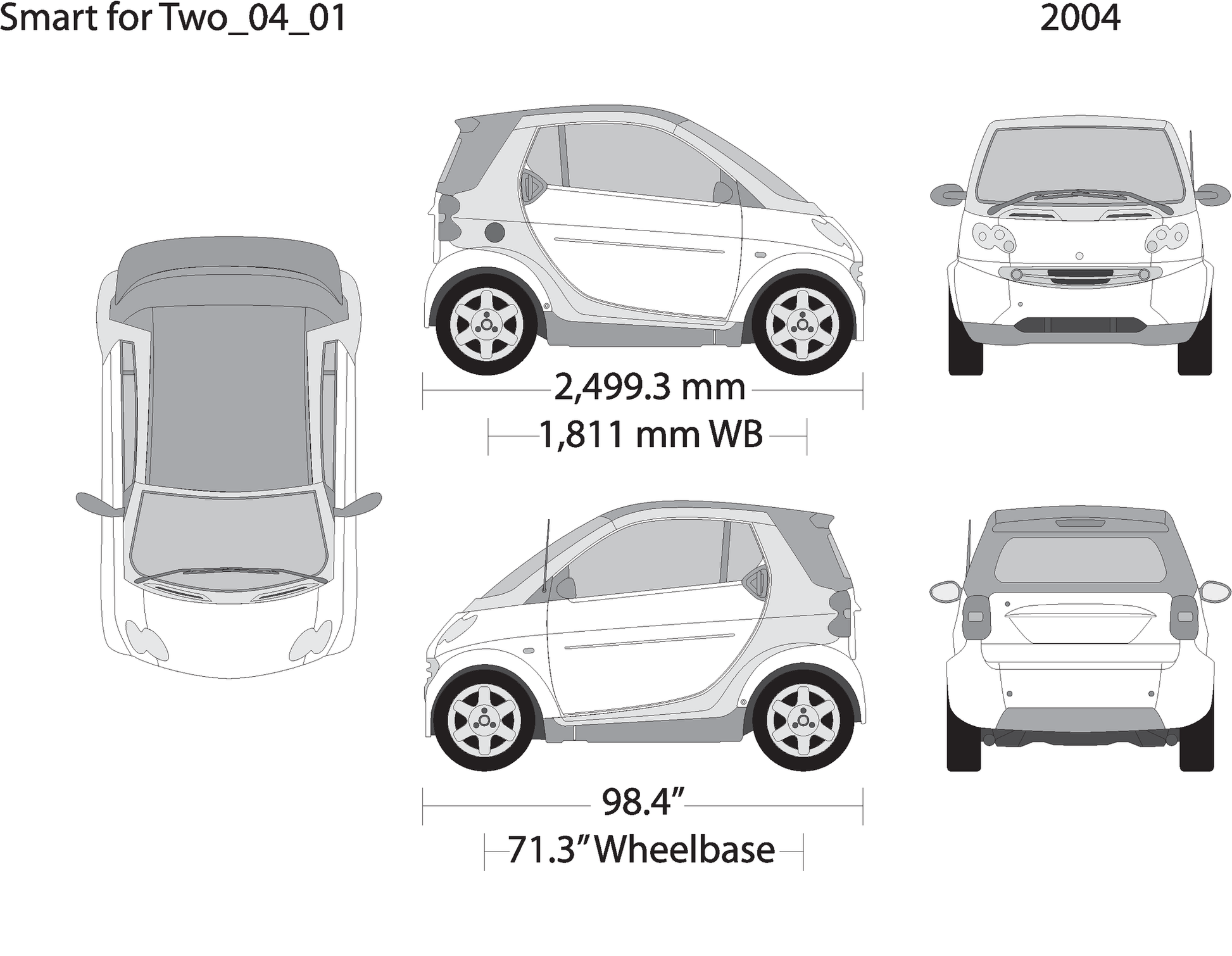 2004 Smart Fortwo V01 Vehicle Wrap Template