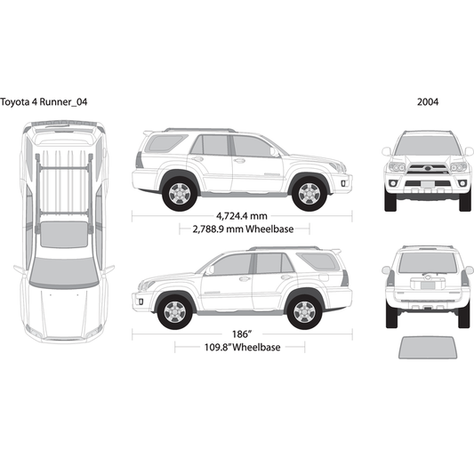 2004 Toyota 4 Runner V04 Vehicle Wrap Template