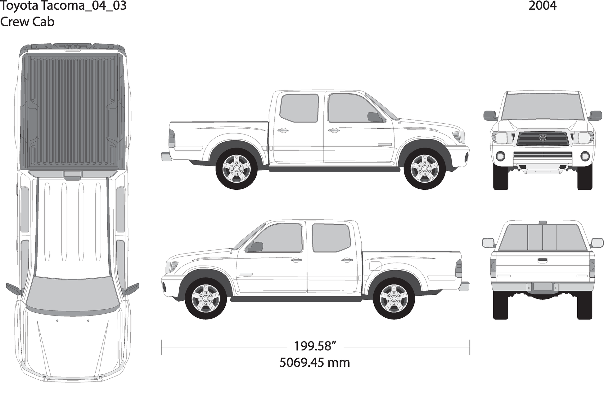 2004 Toyota Tacoma V03 Vehicle Wrap Template
