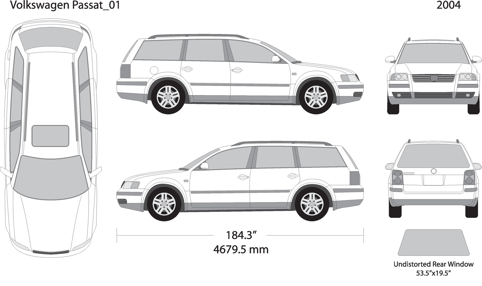 2004 Volkswagen Passat Cc V01 Vehicle Wrap Template