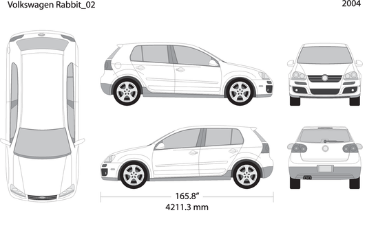 2004 Volkswagen Rabbit V02 Vehicle Wrap Template