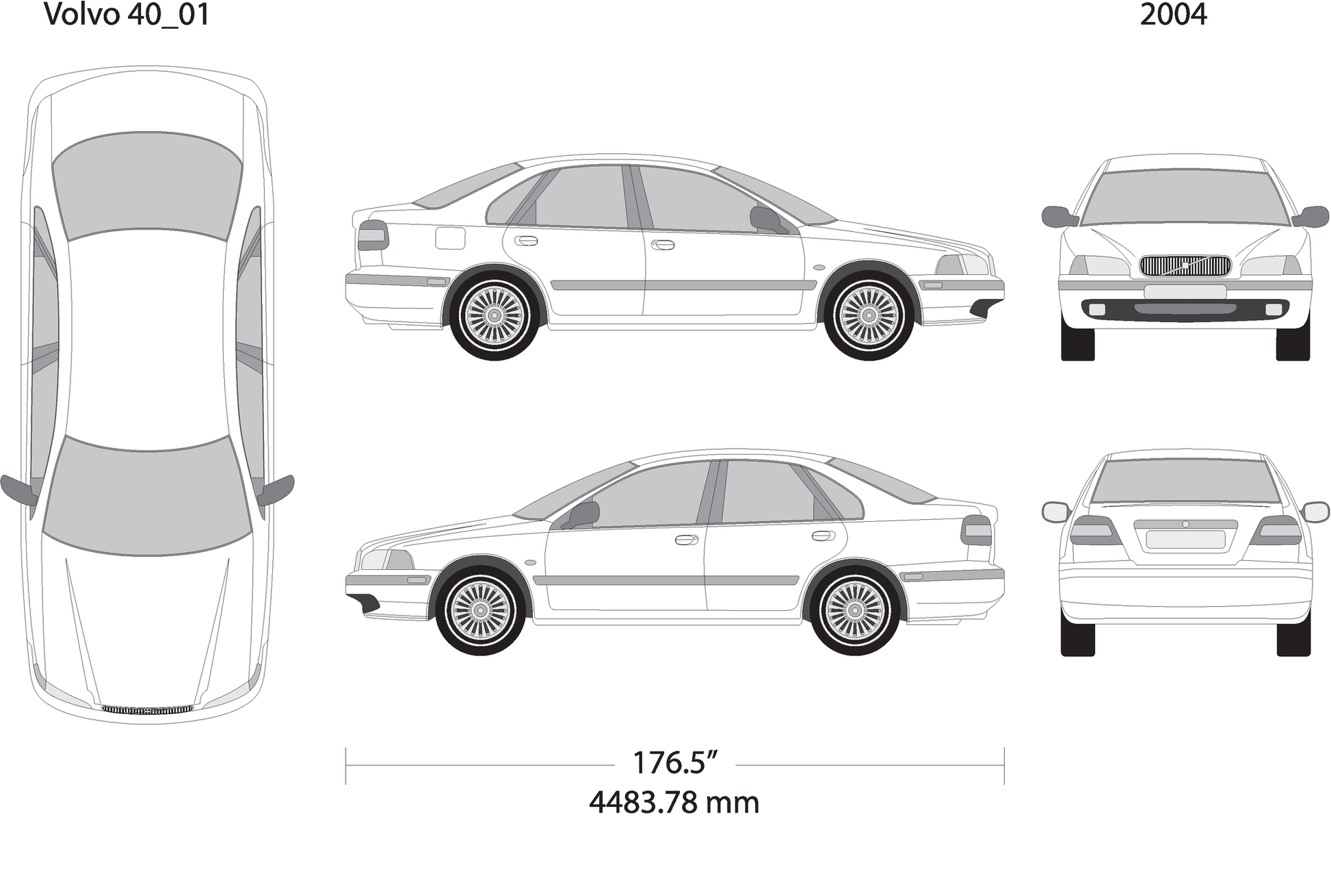2004 Volvo Volvo 40 V01 Vehicle Wrap Template