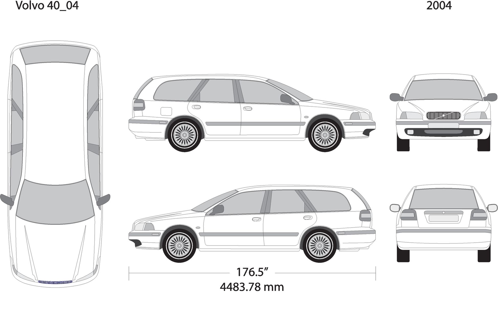 2004 Volvo Volvo 40 V04 Vehicle Wrap Template