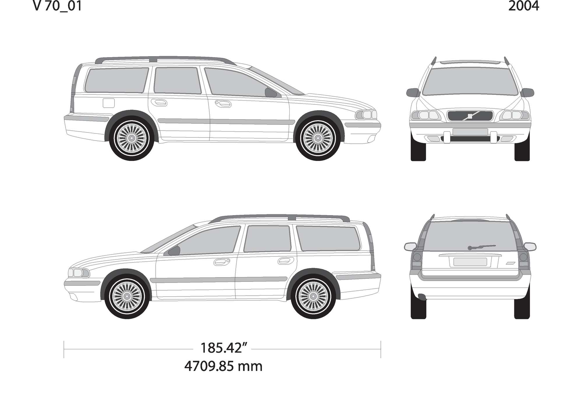 2004 Volvo Volvo 70 V01 Vehicle Wrap Template