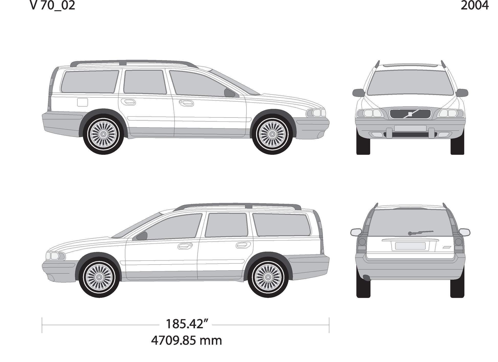 2004 Volvo Volvo 70 V02 Vehicle Wrap Template