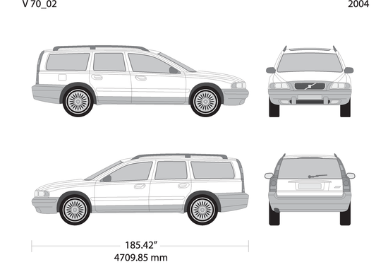 2004 Volvo Volvo 70 V02 Vehicle Wrap Template