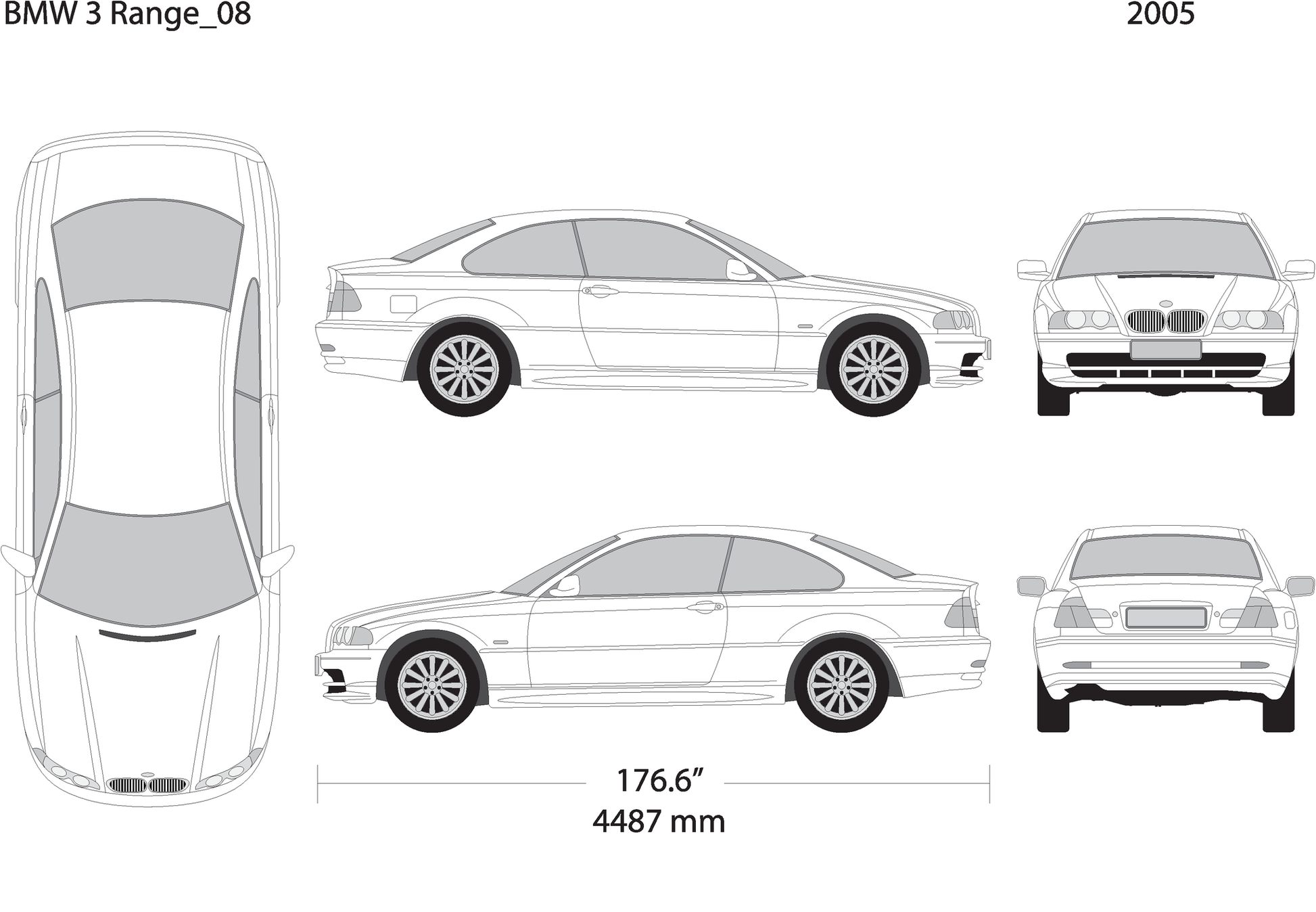 2005 Bmw 3 V08 Vehicle Wrap Template